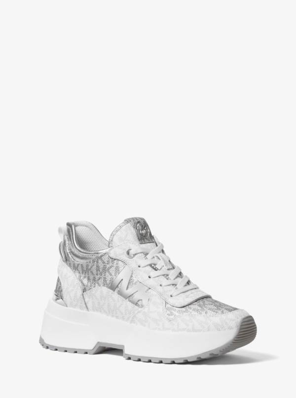 Damske Tenisky Michael Kors Muse Metallic Logo Strieborne Viacfarebný - Topanky Michael Kors Slevy | EVNLT-0627